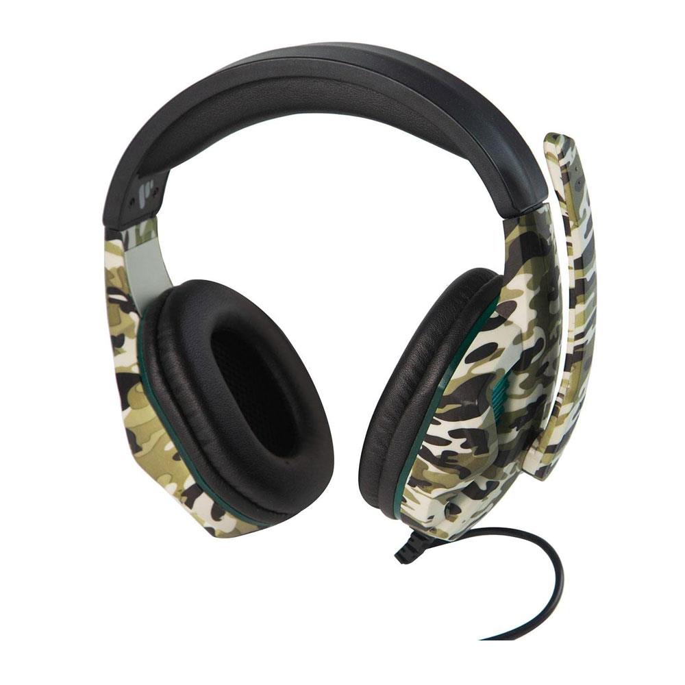 Vybe Camo Wired Gaming Headset With LED Lights - Jungle Green