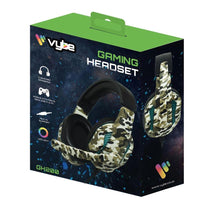Vybe Camo Wired Gaming Headset With LED Lights - Jungle Green