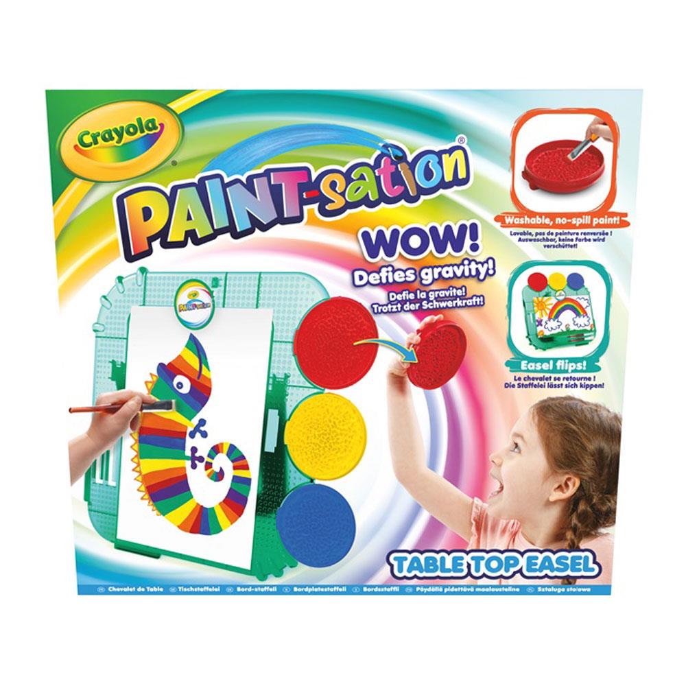 Crayola Paint-Sation Defies Gravity Table Top Easel No-Spill Painting Kit - Multicolour