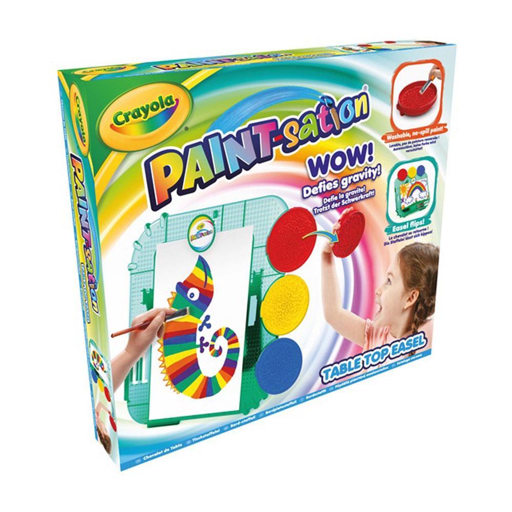 Crayola Paint-Sation Defies Gravity Table Top Easel No-Spill Painting Kit - Multicolour