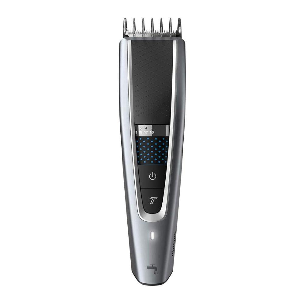 Philips Series 5000 Hair Clippers Fully Washable With Self-Sharpening Stainless Steel Blades With 3 Combs - Silver/Black