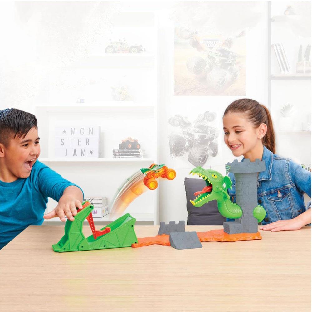 Monster Jam Dueling Dragon Playset With Exclusive 1:64 Scale Dragon Monster Truck - Multicolor