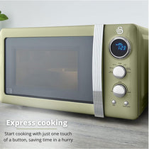 Swan Retro Digital Microwave With 5 Power Levels 800 W 20 Litre - Green