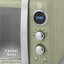 Swan Retro Digital Microwave With 5 Power Levels 800 W 20 Litre - Green