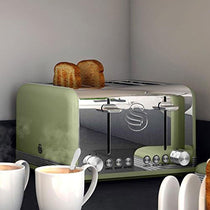 Swan Retro 4 Slice Toaster With Defrost Cancel And Reheat Functions 1600 W - Green