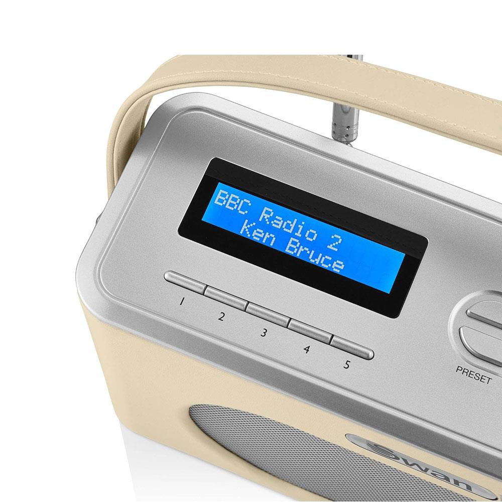 Swan Retro DAB Bluetooth Radio 3W - Cream