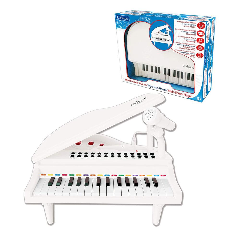 Lexibook First Electronic Piano For Kids With Feet And 31 Lighting Keys Tempo And Volume Adjustment - White