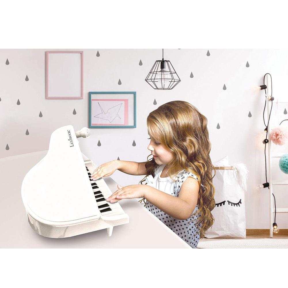 Lexibook First Electronic Piano For Kids With Feet And 31 Lighting Keys Tempo And Volume Adjustment - White