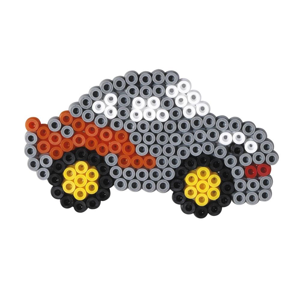 Hama Beads Small World Dinosaur And Car 2000 Beads And 2 Pegboards - Multicolour