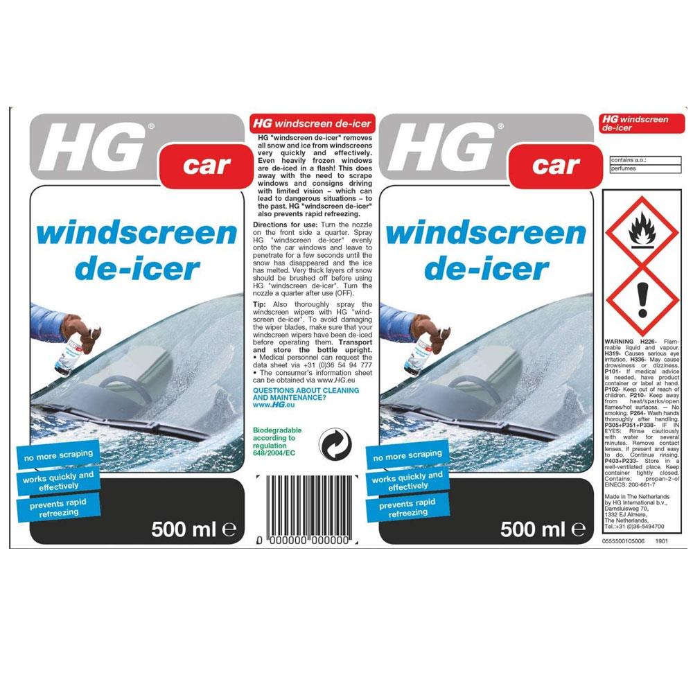 HG Car Windscreen De-Icer Spray - 500ml