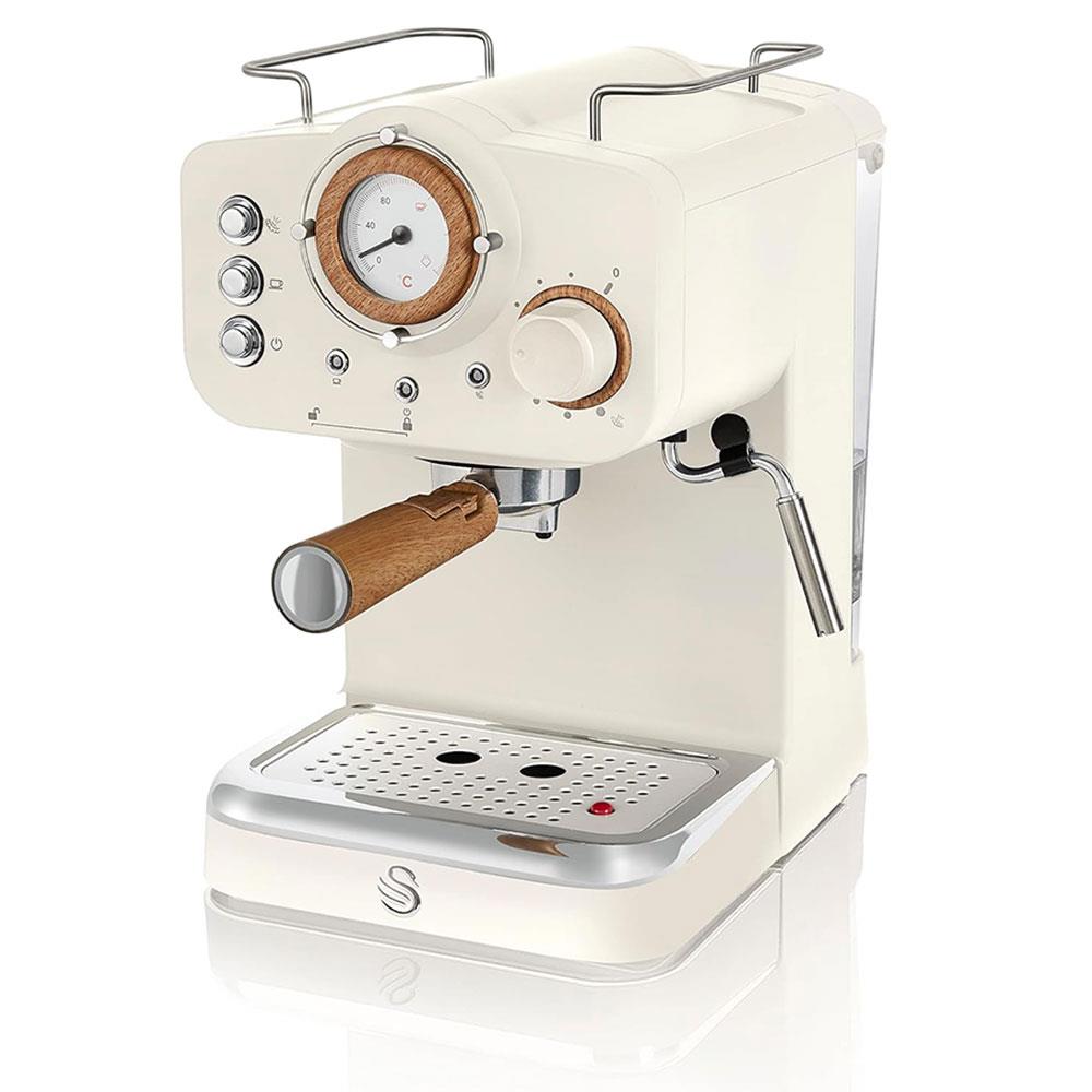 Swan Nordic Pump Espresso Coffee Machine 1100 W 1.2 Litre - Cotton White