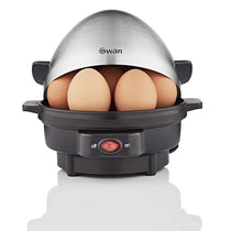 Swan Egg Boiler And Poacher Boils Hard Medium Soft 7 Eggs or Poaches 3 - Silver/Black