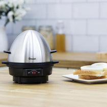 Swan Egg Boiler And Poacher Boils Hard Medium Soft 7 Eggs or Poaches 3 - Silver/Black