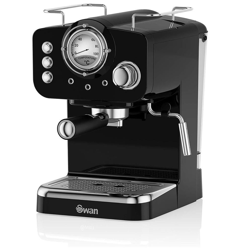 Swan Retro Pump Espresso Coffee Machine 1100 W 1.2 Litre - Black