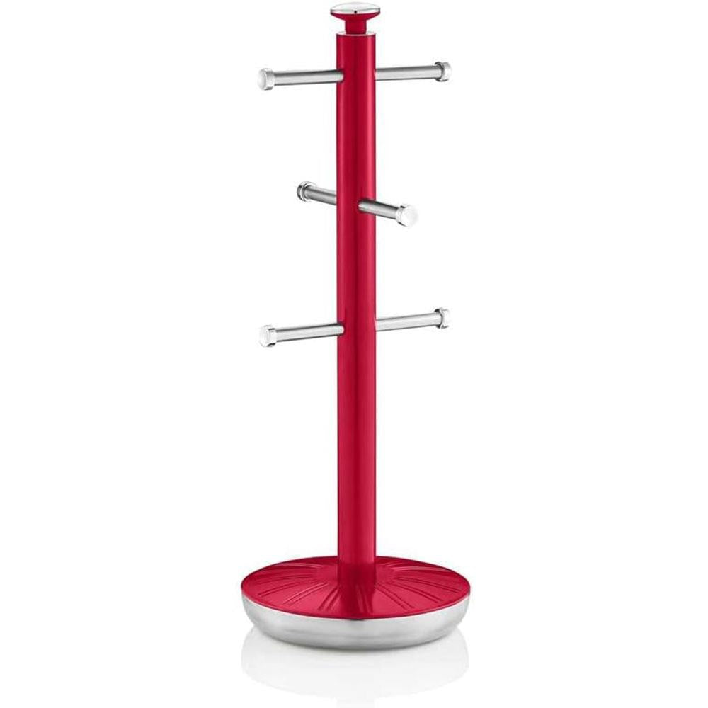 Swan Retro Towel Pole And Mug Tree Set Chrome Stainless Steel - Red Secondary image