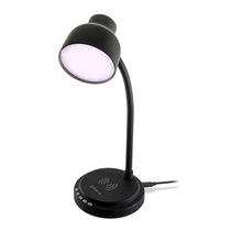 Groov-e Astra LED Lamp With Wireless Charging Pad And Bluetooth Speaker 9 LED Color Modes - Black