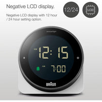 Braun Digital Alarm Clock With Rotating Bezel For Quick Time Setting - White