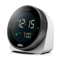 Braun Digital Alarm Clock With Rotating Bezel For Quick Time Setting - White