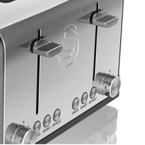 Swan Retro 4 Slice Toaster With Defrost Cancel And Reheat Functions 1600 W - Black