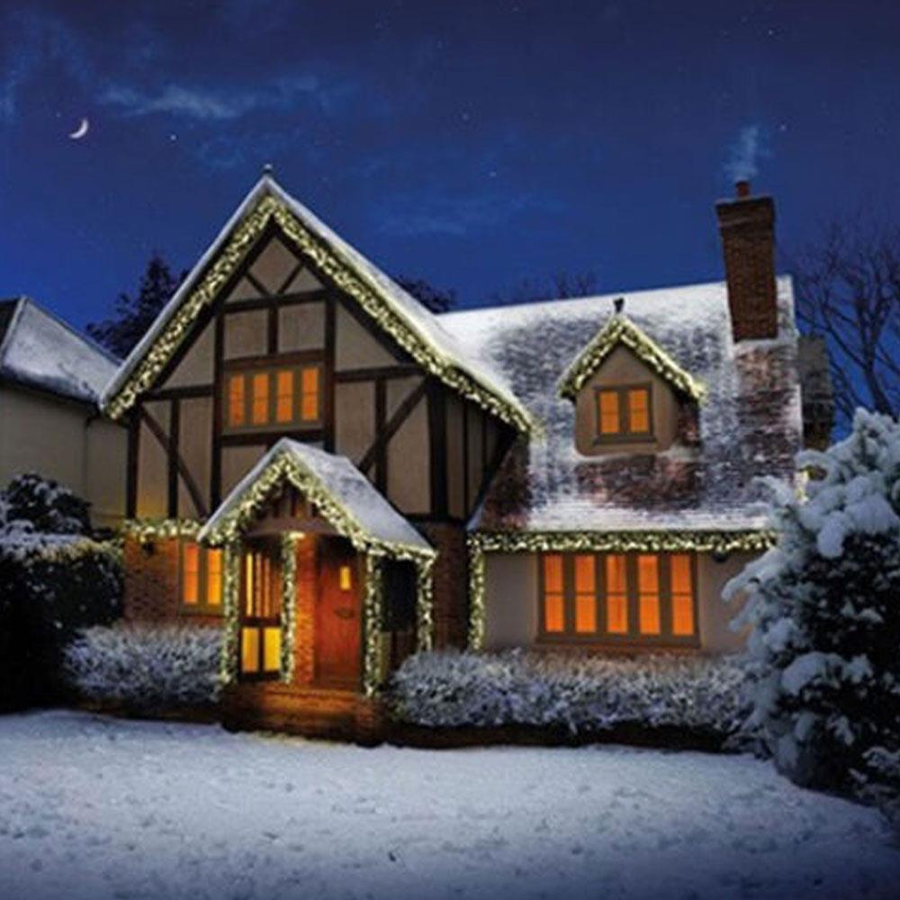 Premier Christmas 2000 Multi Action LED Clusters Lights With Timer And Green Cable - Warm White