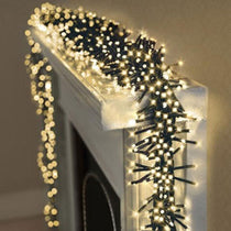 Premier Christmas 2000 Multi Action LED Clusters Lights With Timer And Green Cable - Warm White