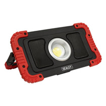 Sealey 20W COB LED Rechargeable Floodlight With Wireless Speakers And Power Bank - Black/Red