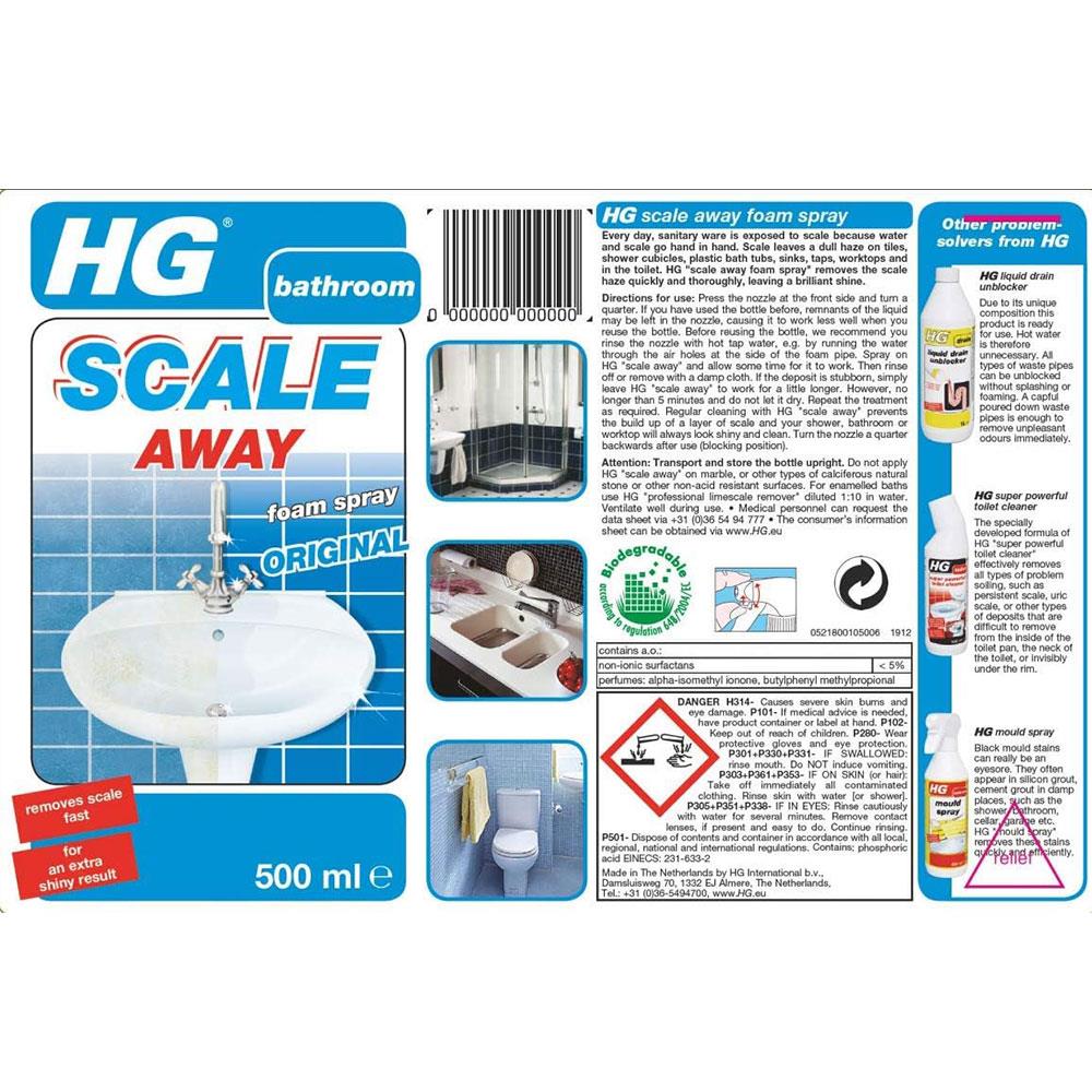HG Limescale Remover Foam Spray Bathroom Descaler - 500ml