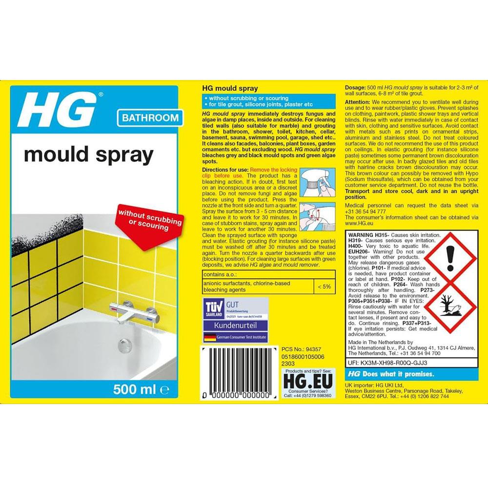 HG Mould Spray Effective Mould Spray And Mildew Cleaner - 500ml