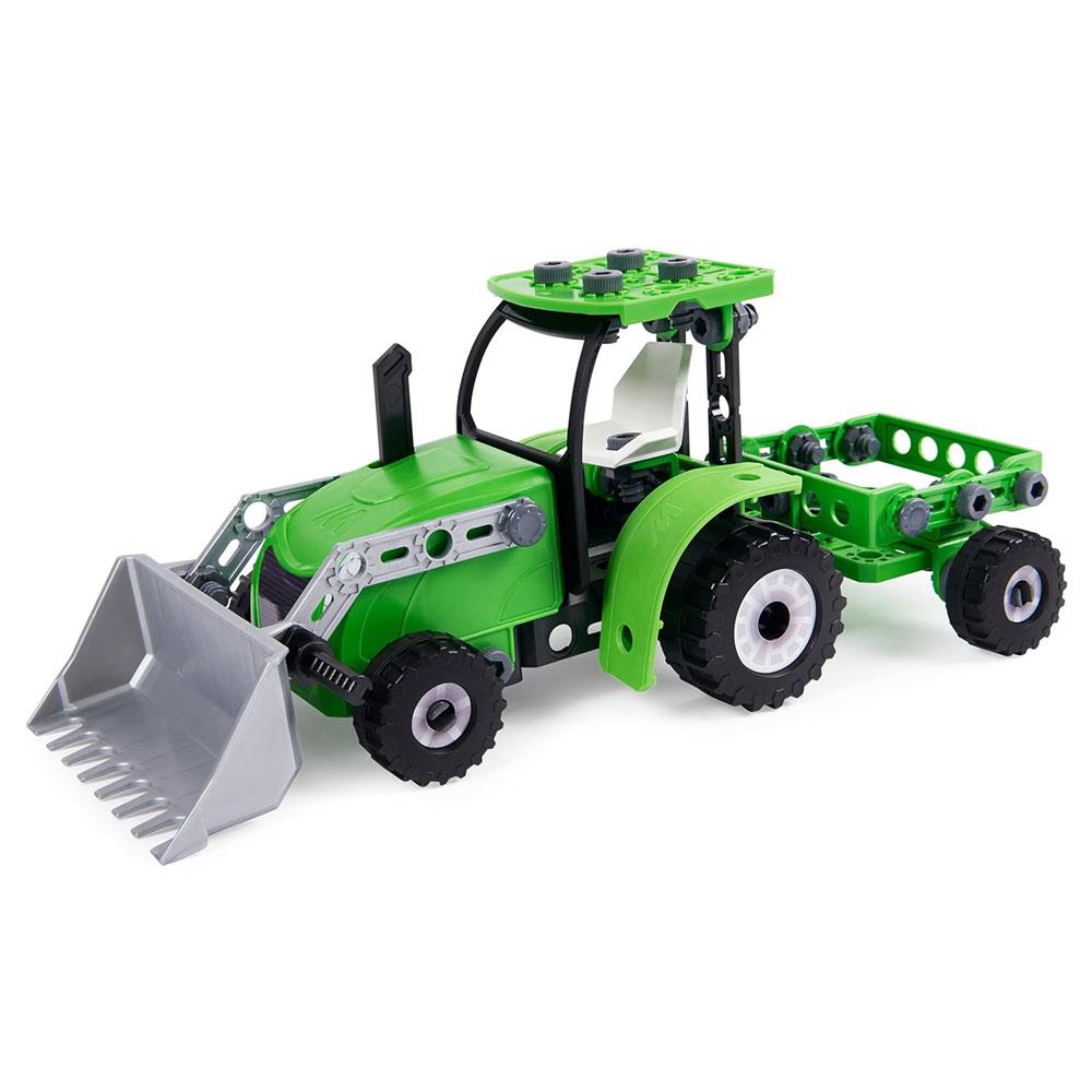 Meccano Junior Front Loader Tractor With Moving Parts And Real Tools STEM Toys - Multicolor Main image