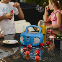 Groov-e Original Boombox Portable CD Player With Radio 3.5mm AUX Input Headphone Jack - Pink