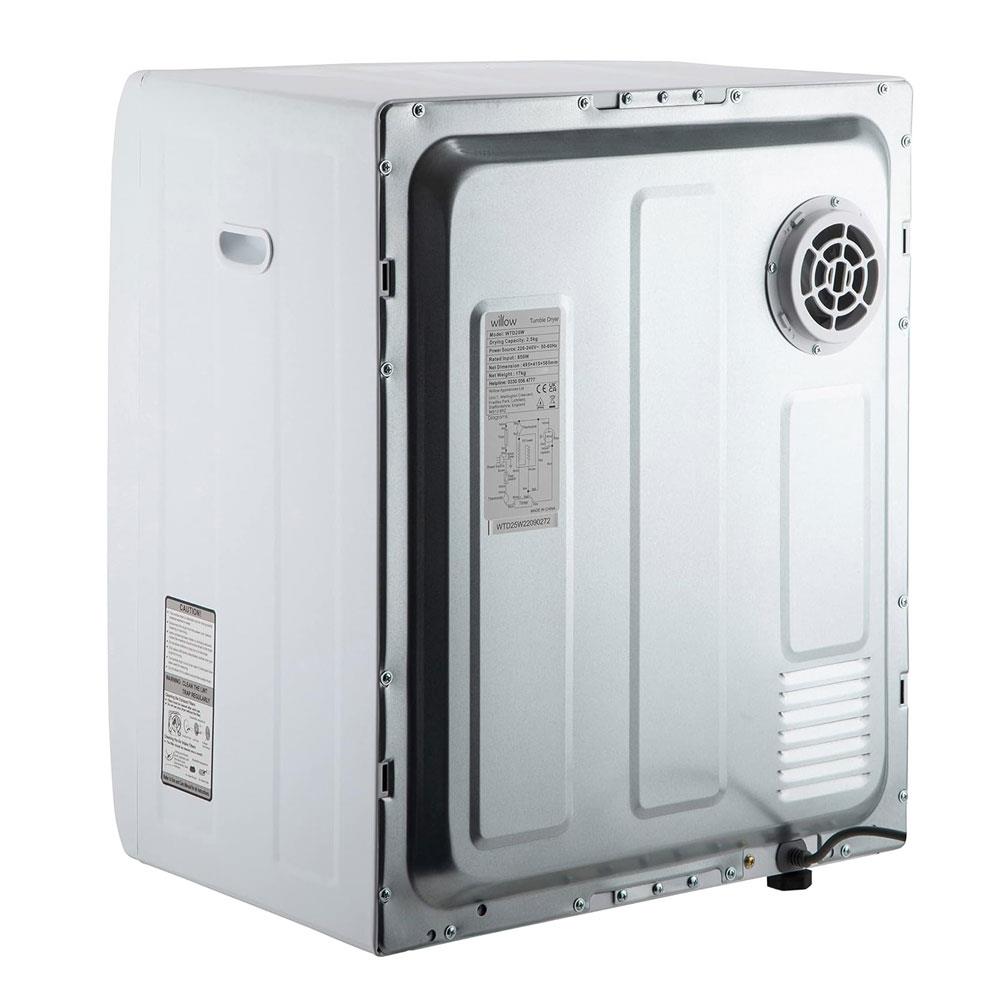 Willow 2.5Kg Freestanding Vented Tumble Dryer With 3 Temperature Settings - White