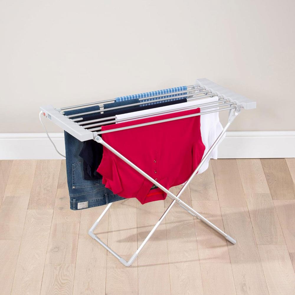 Daewoo Heated Clothes Airer Foldable 120W 10KG Load Energy Efficient Drying Rack - Silver Secondary image