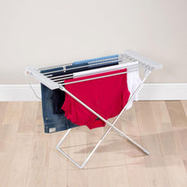 Daewoo Heated Clothes Airer Foldable 120W 10KG Load Energy Efficient Drying Rack - Silver