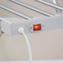 Daewoo Heated Clothes Airer Foldable 120W 10KG Load Energy Efficient Drying Rack - Silver