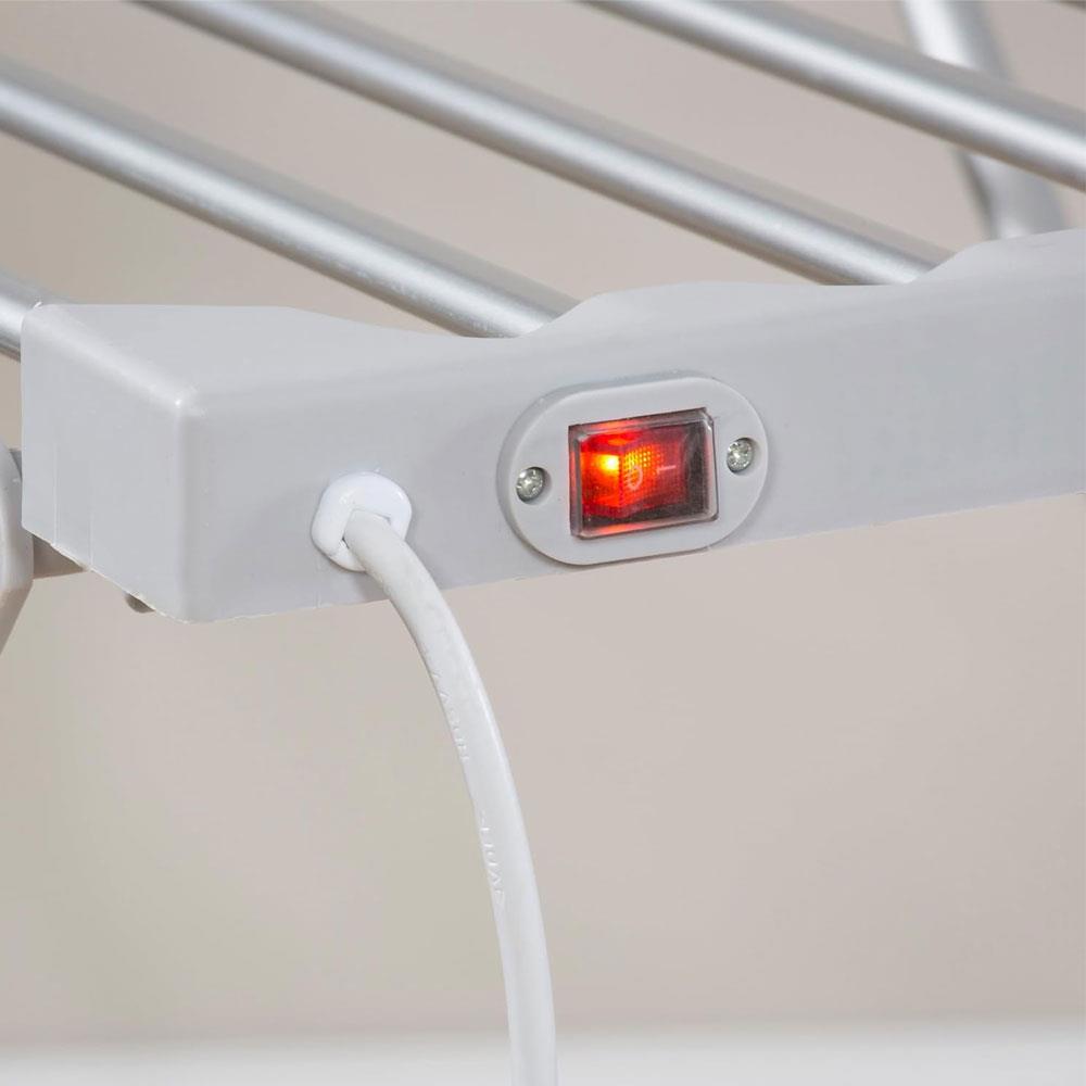 Daewoo Heated Clothes Airer Foldable 120W 10KG Load Energy Efficient Drying Rack - Silver