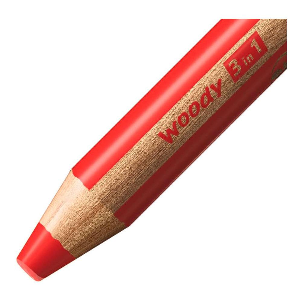 Stabilo Woody 3 In 1 Multi-Talented Pencil Set of 6 With Sharpener - Assorted Colors