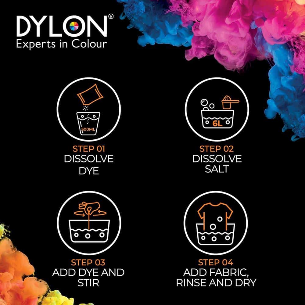 Dylon Hand Fabric Dye Sachet For Clothes And Soft Furnishings 50g - Sunflower Yellow