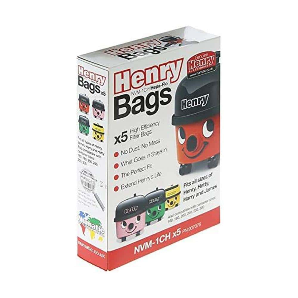 Numatic Henry NVM-1CH HepaFlo Vacuum Cleaner Filter Dust Bags 5 Pack Fit All Sizes Of Henry Hetty Harry And James - White Secondary image