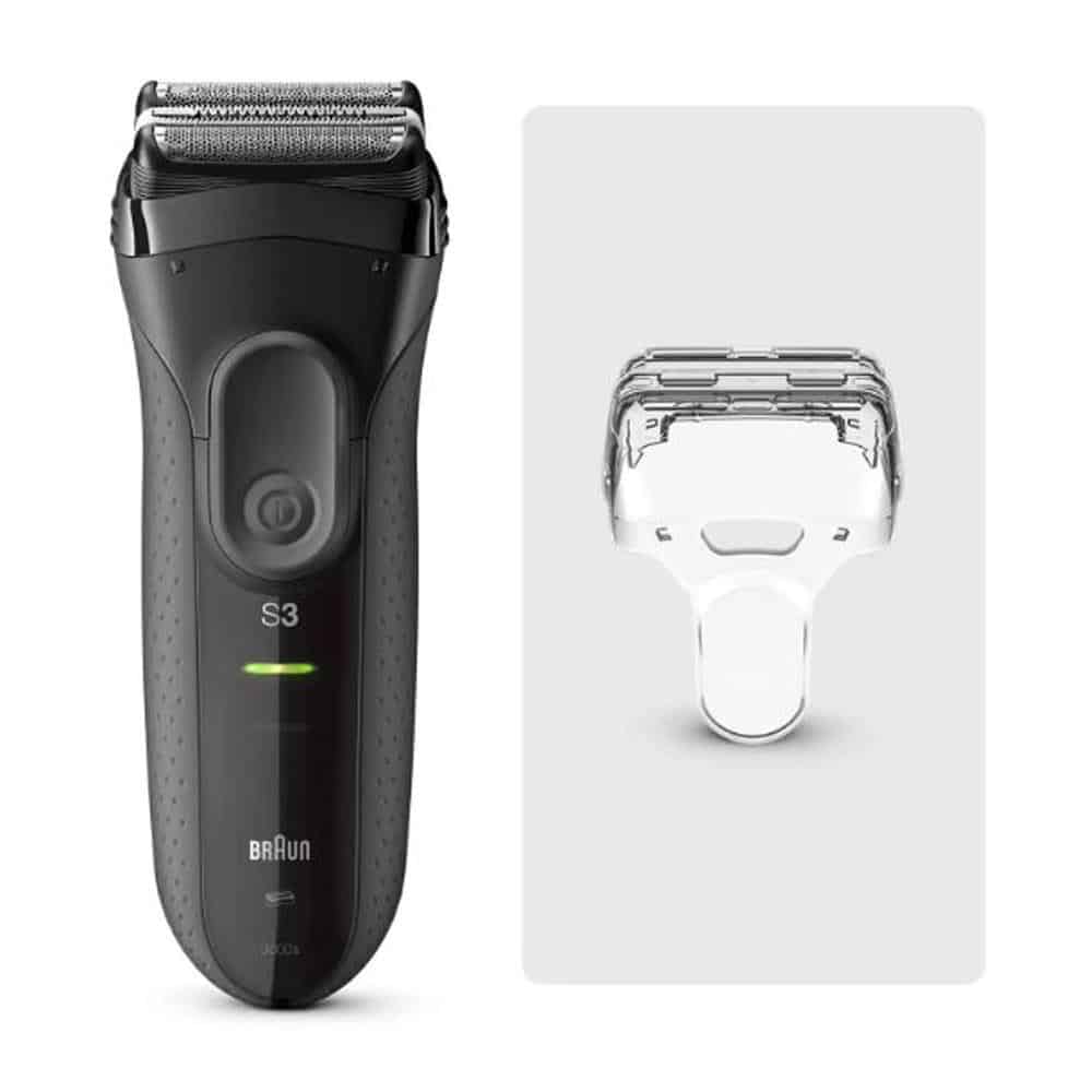 Braun Series 3 ProSkin 3000S Electric Shaver With Protection Cap Rechargeable Cordless Waterproof - Grey