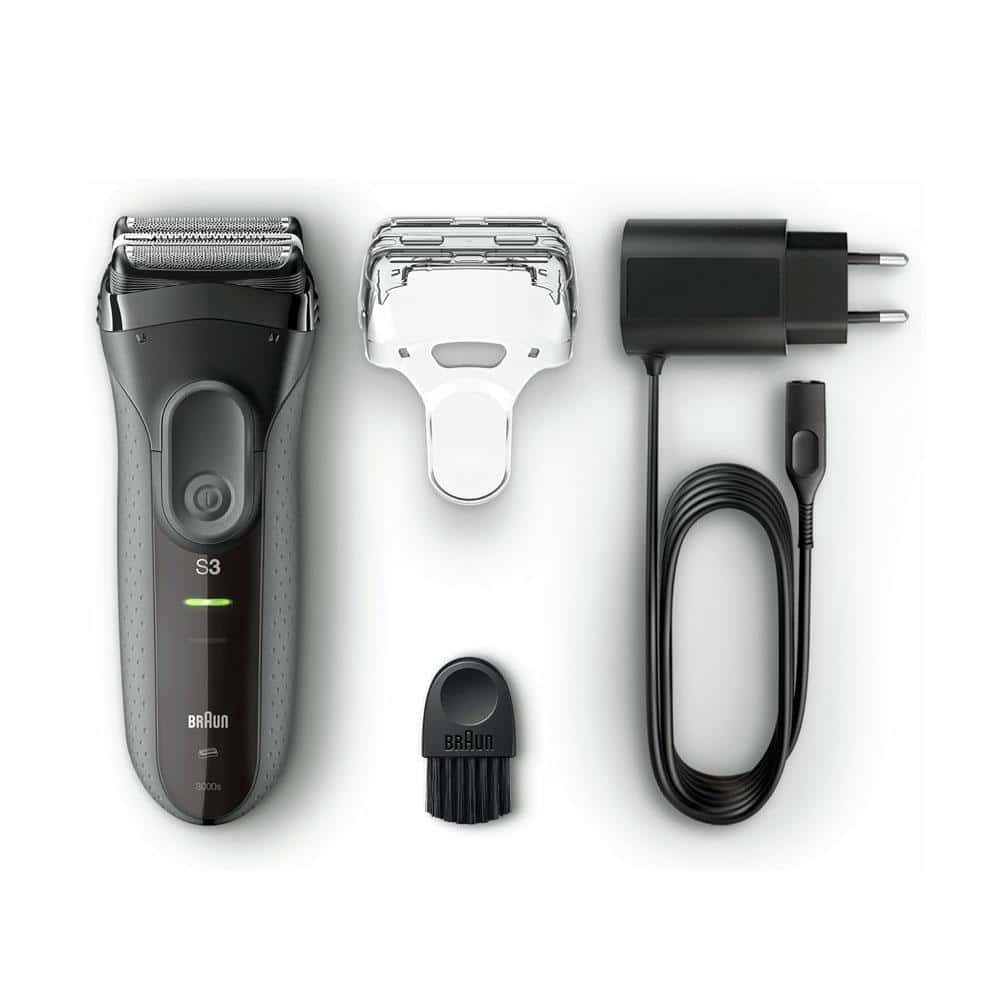 Braun Series 3 ProSkin 3000S Electric Shaver With Protection Cap Rechargeable Cordless Waterproof - Grey