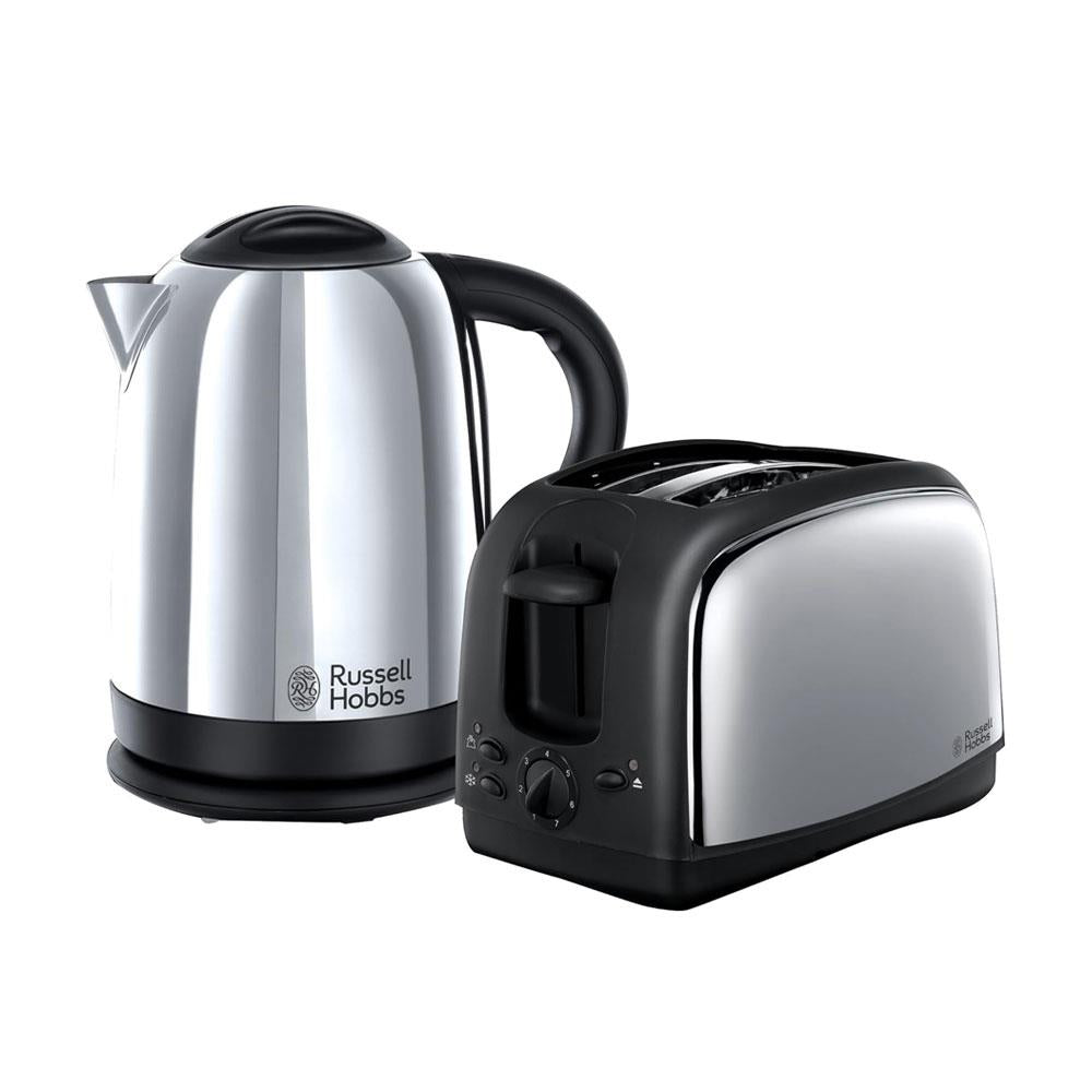 Russell Hobbs Lincoln 1.7 Litre Kettle And 2 Slice Toaster Polished Stainless Steel 3000W Twin Pack - Silver Main image