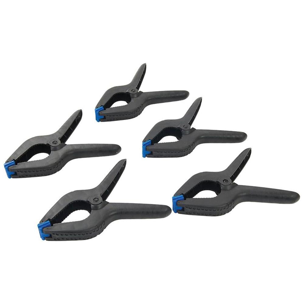 Silverline Spring Clamps 5 Pack Length 200mm/Jaw 100mm - Black