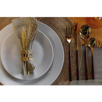 Mikasa Faux Tortoise Shell Gold Coloured Cutlery Set Spoons Teaspoons Forks Knives - 16 Piece