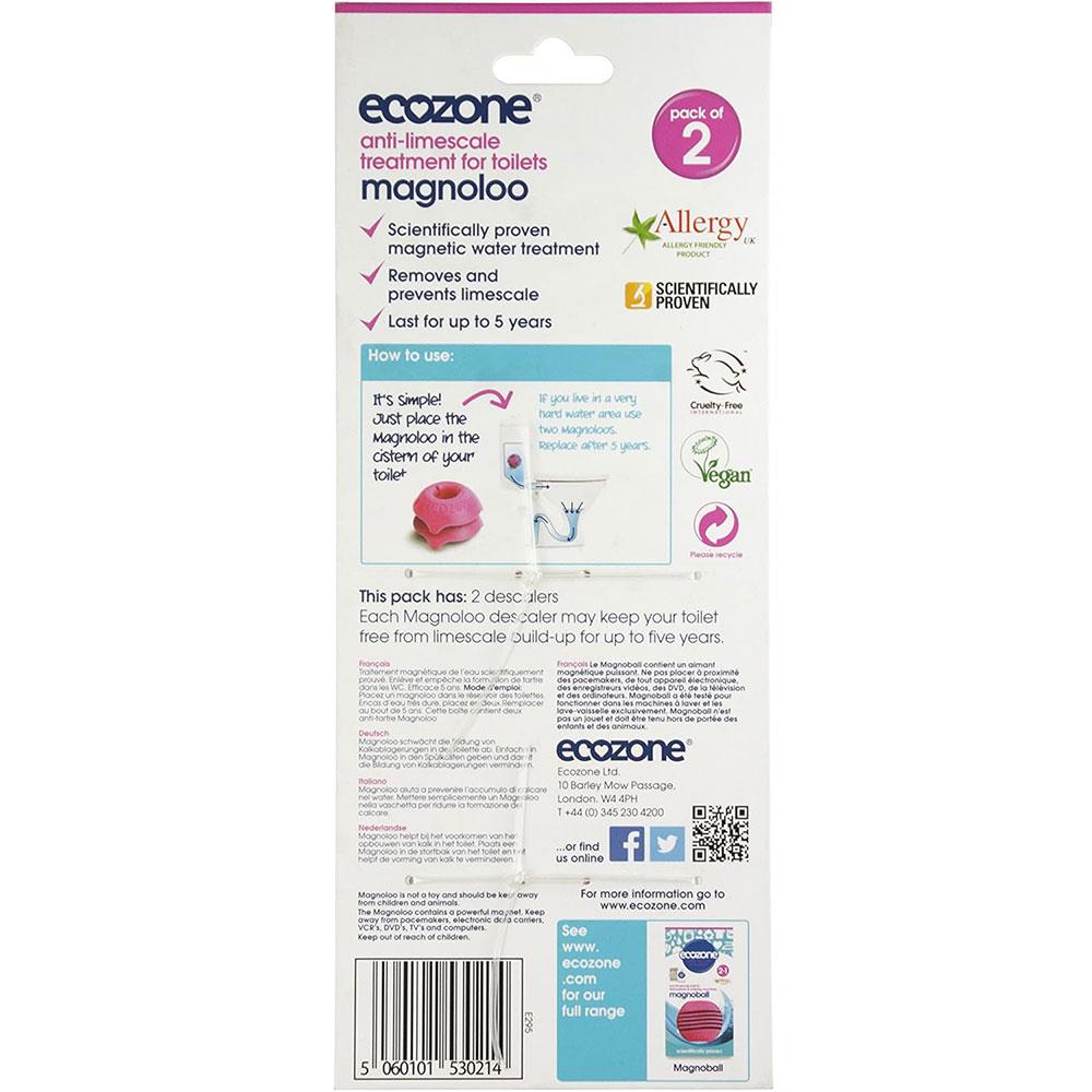 Ecozone Anti-Limescale Magnoloo Treatment For Toilets Removes And Prevents Limescale - 2 Pack