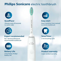 Philips Sonicare 1100 Series Sonic Electric Toothbrush Up To 3X Better Plaque Removal - White