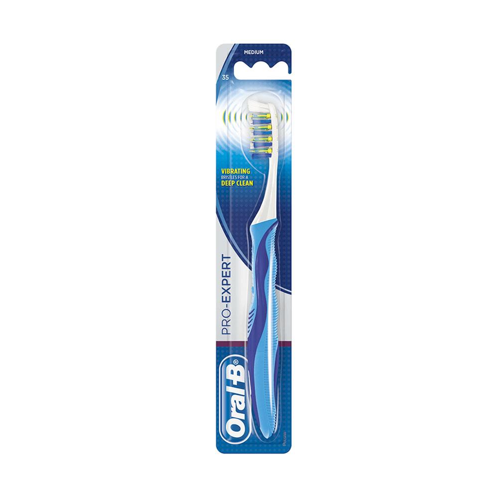 Oral-B Pro Expert Pulsar Manual Toothbrush 35 Medium With Battery Powered Vibrating Bristles - Blue Main image