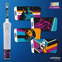 Oral-B Disney Lightyear Kids Electric Toothbrush 1 Tooth Brush Head And Travel Case With Stickers - White