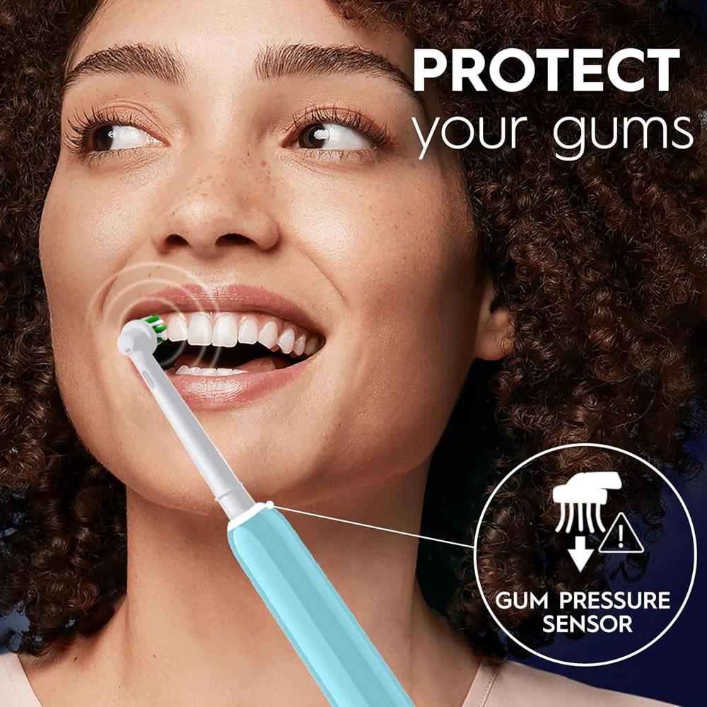 Oral-B Pro 1 600 Electric Toothbrushes With Pressure Sensor 1 Floss Action Toothbrush Head 1 Mode With 3D Cleaning - Blue