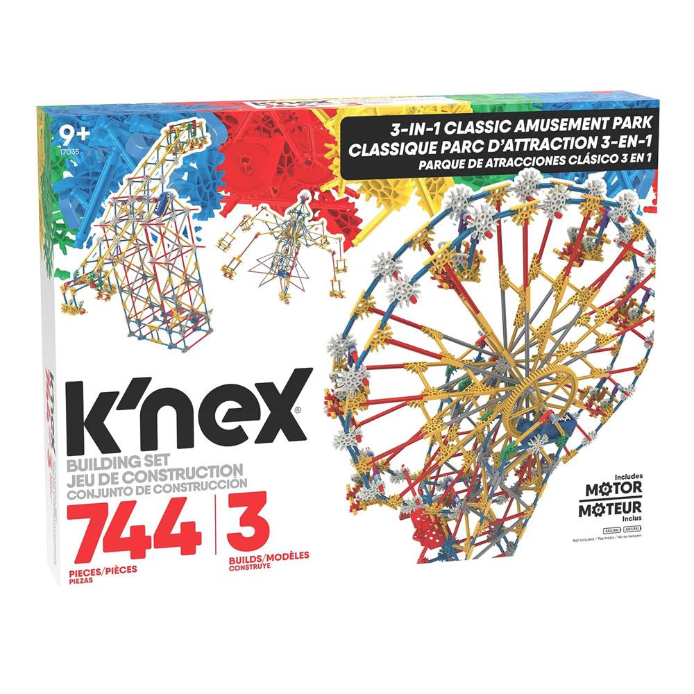 K'Nex Thrill Rides 3 In 1 Classic Amusement Park Building Set 744 Piece - Multicolour