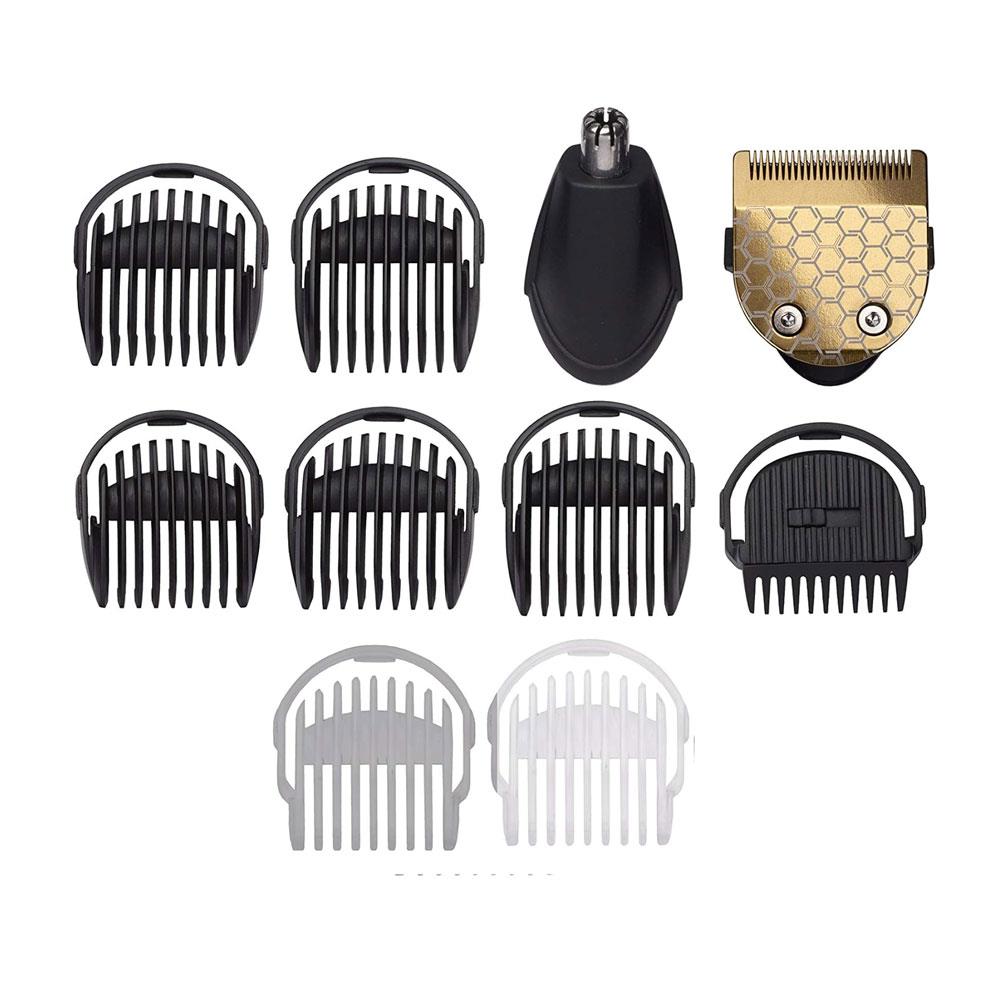 BaByliss Men 10-In-1 Titanium Multi Trimmer Face And Body Grooming Kit With Nose Trimmer Head - Silver/Black